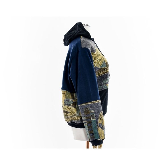 Fashion ReWork Impressionist Cat Nap Tapestry Blanket Hoodie - Picture 3 of 8